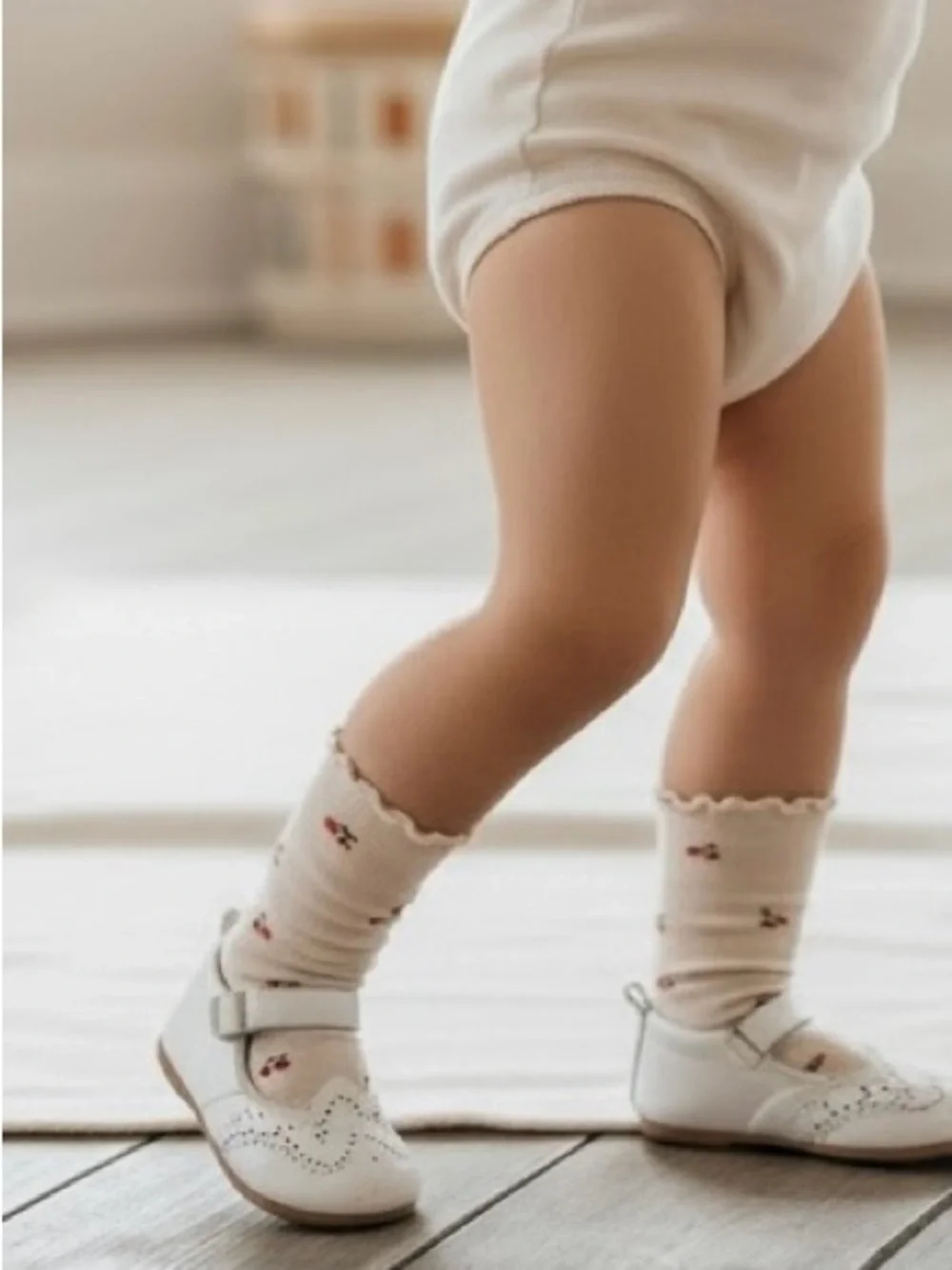 Cute Cherry Pattern Kids Socks - soft cream - Picture 8 of 12